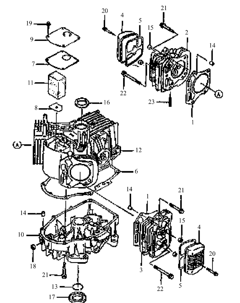 Fh451v-As03 Cylinder And Crankcase Diagram and Parts List for G1548 55AE232S150-WAM Cub Cadet Lawn Mower